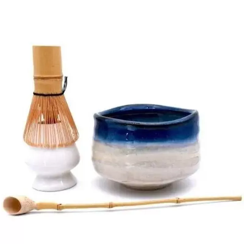 La Théière de Lulu Accessoires Matcha | Chawan^Bol à Thé Chawan Japonais Bleu & Blanc