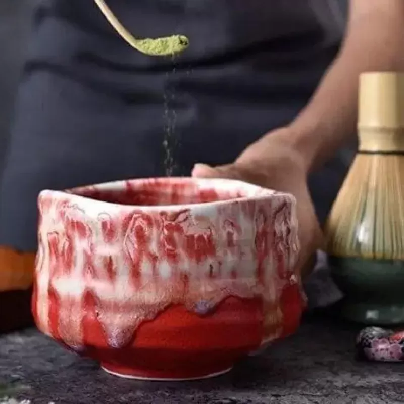 La Théière de Lulu Accessoires Matcha | Chawan^Bol à Thé Japonais Rouge