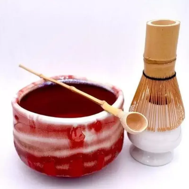 La Théière de Lulu Accessoires Matcha | Chawan^Bol à Thé Japonais Rouge