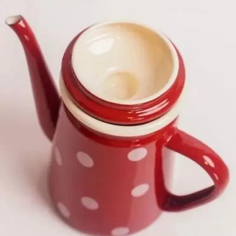 La Théière de Lulu Bouilloire Vintage^Bouilloire vintage rouge à pois