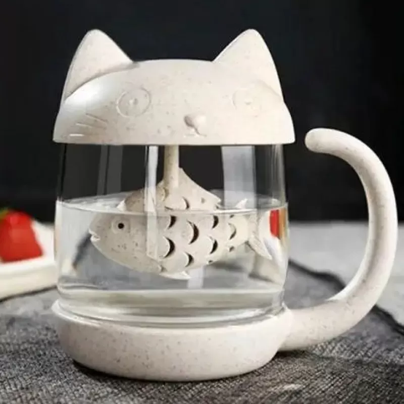 La Théière de Lulu Tasse À Thé Avec Infuseur^Tasse à Thé Chat avec Infuseur