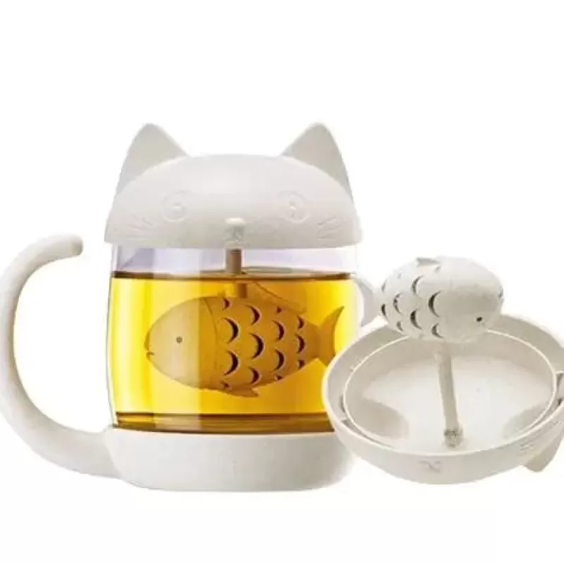 La Théière de Lulu Tasse À Thé Avec Infuseur^Tasse à Thé Chat avec Infuseur