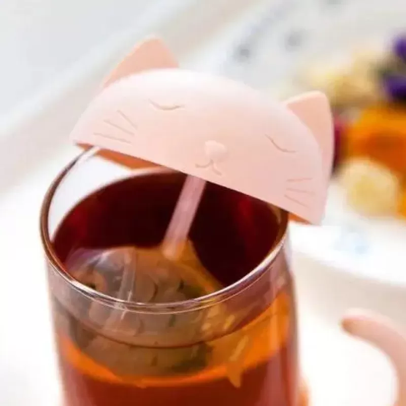 La Théière de Lulu Tasse À Thé Avec Infuseur^Tasse à Thé Infuseur Chat Rose