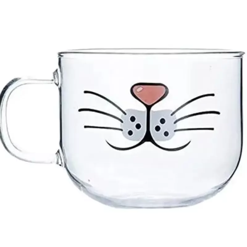 La Théière de Lulu Verre À Thé^Tasse Transparente Moustache Chat